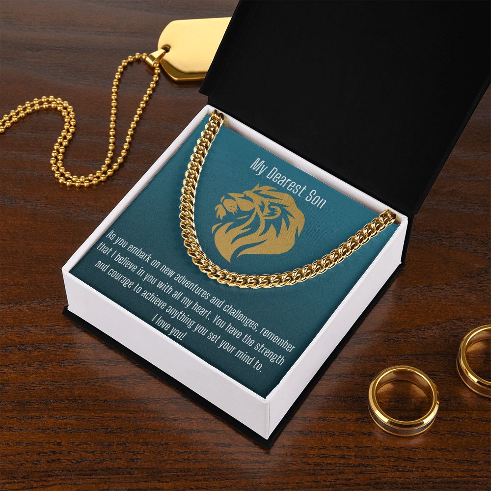My Dearest Son (Blue) | Cuban Link Chain