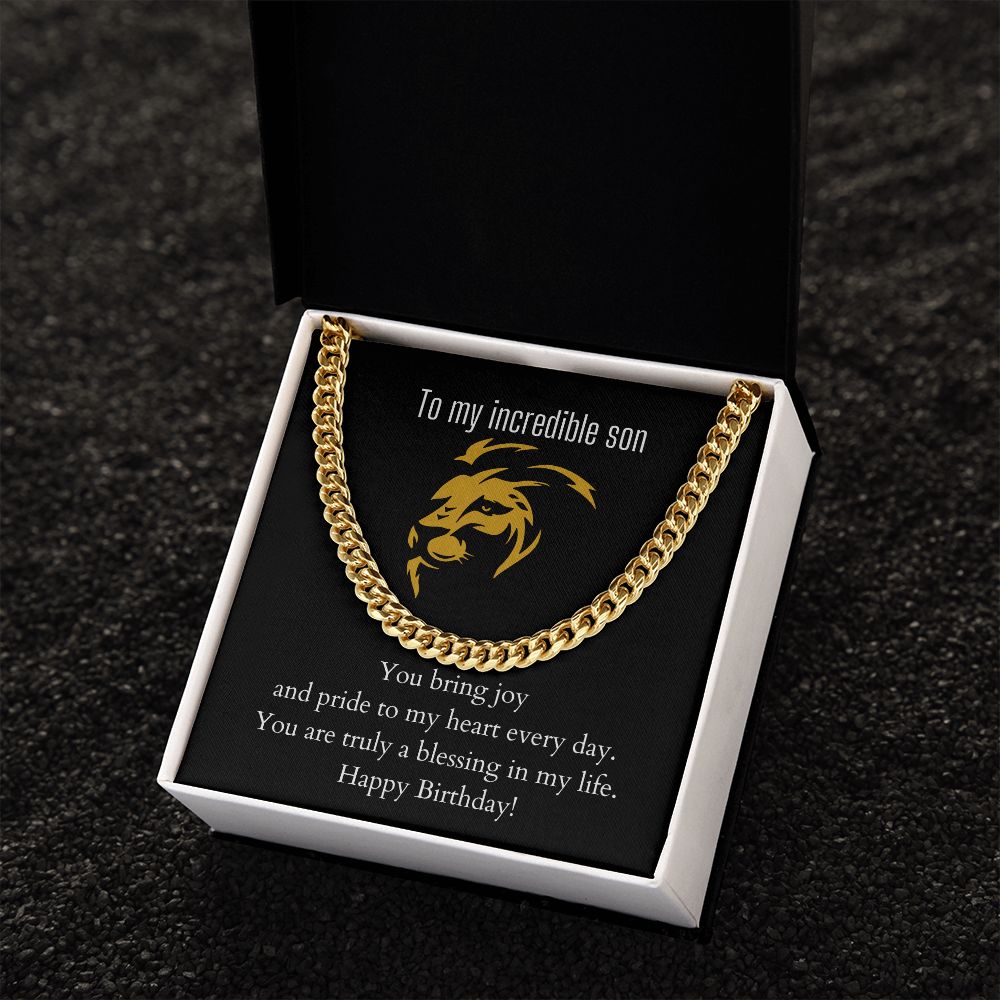 To My Incredible Son | Cuban Link Chain