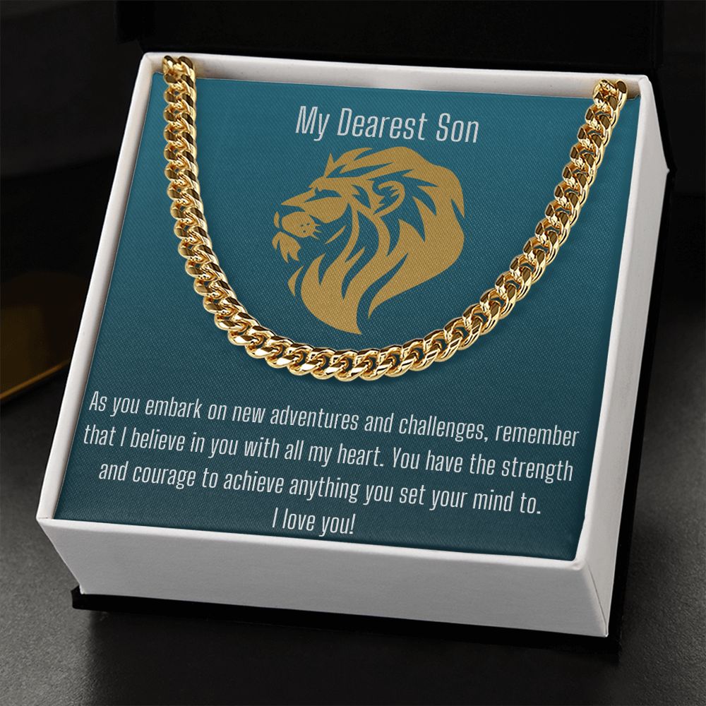 My Dearest Son (Blue) | Cuban Link Chain