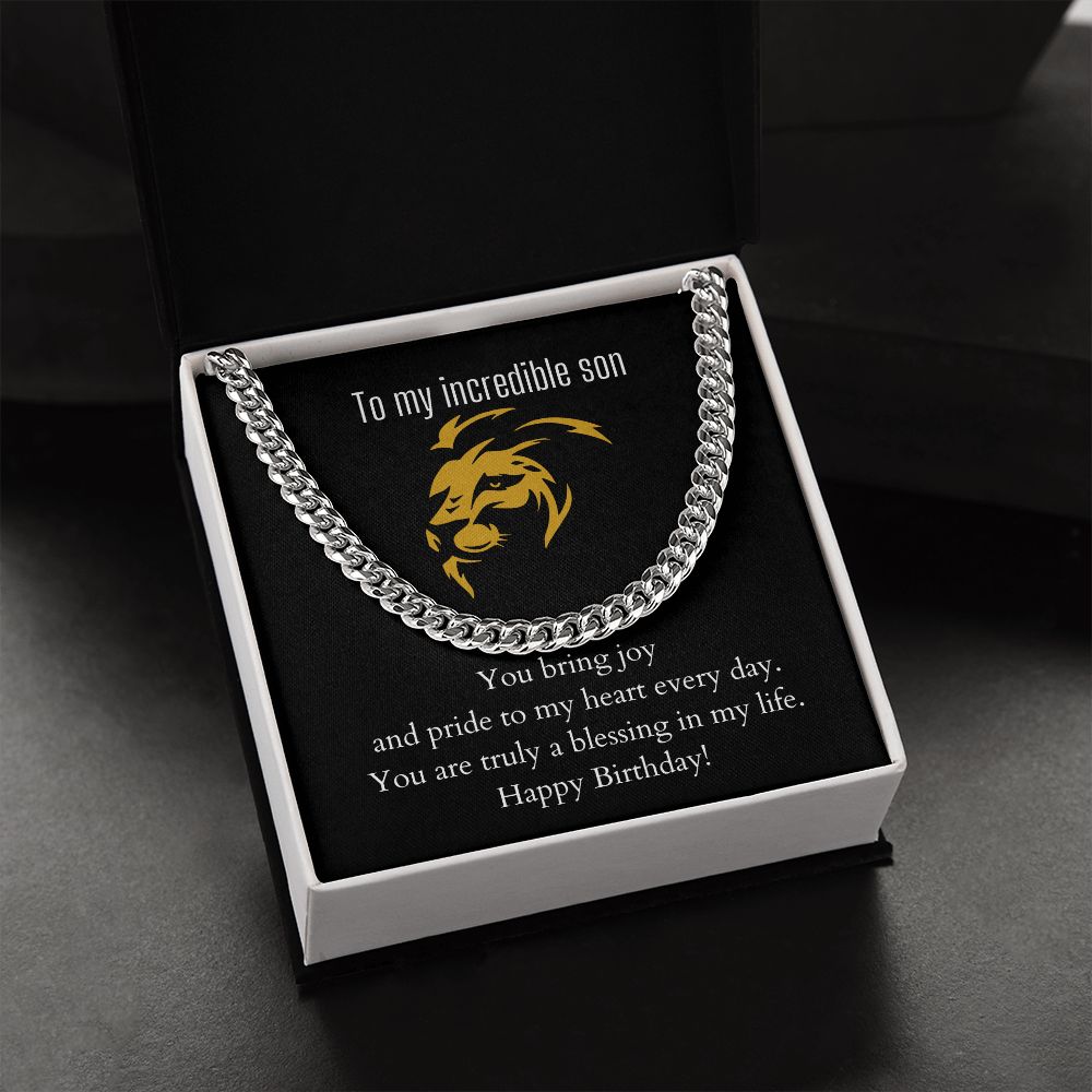 To My Incredible Son | Cuban Link Chain