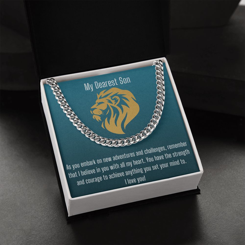 My Dearest Son (Blue) | Cuban Link Chain