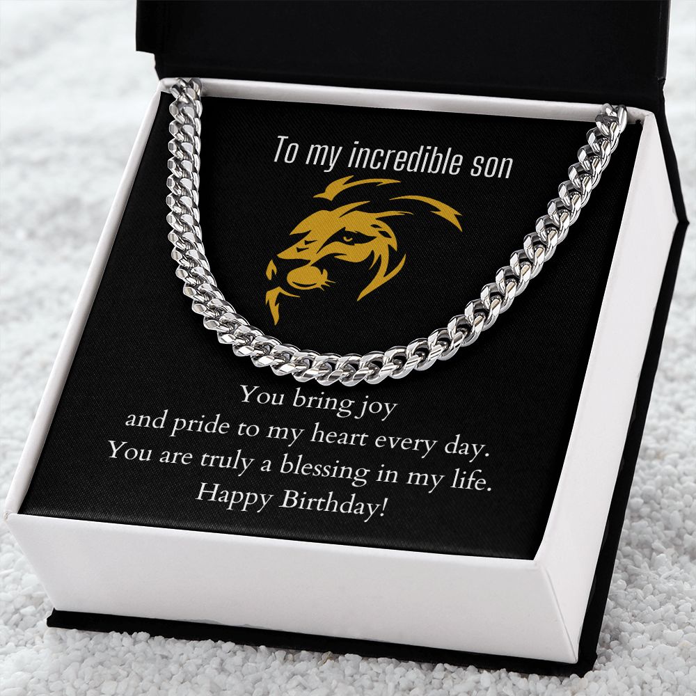 To My Incredible Son | Cuban Link Chain