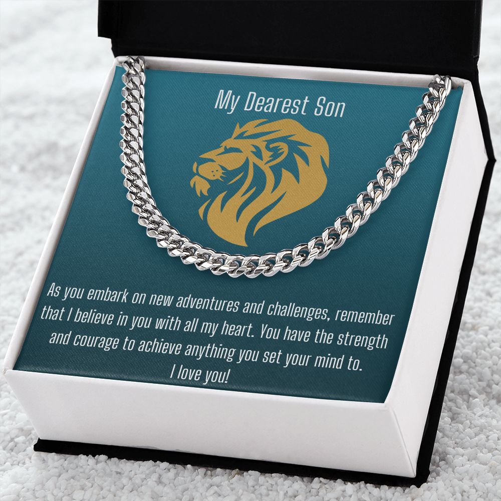 My Dearest Son (Blue) | Cuban Link Chain