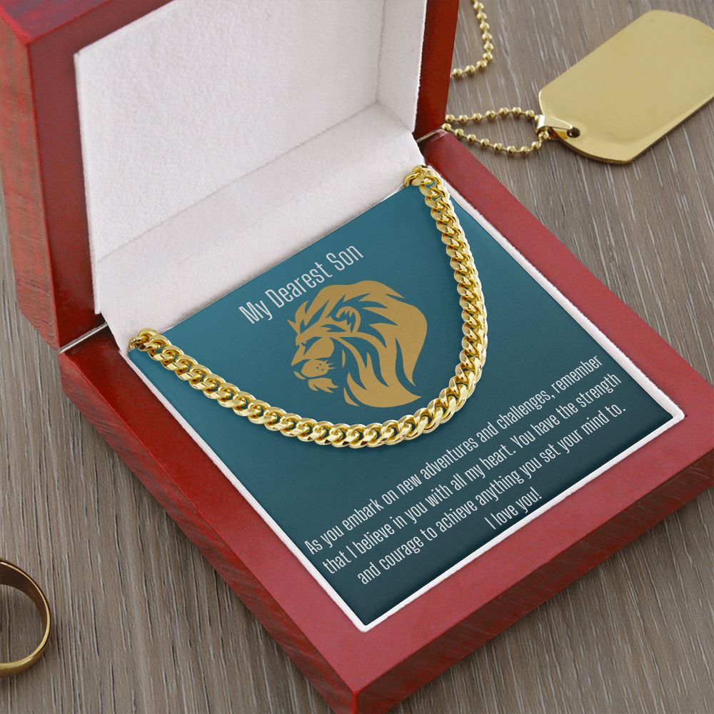 My Dearest Son (Blue) | Cuban Link Chain