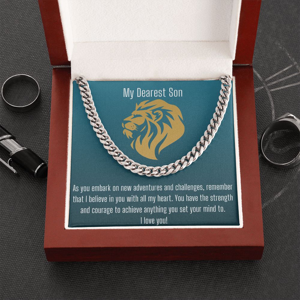 My Dearest Son (Blue) | Cuban Link Chain