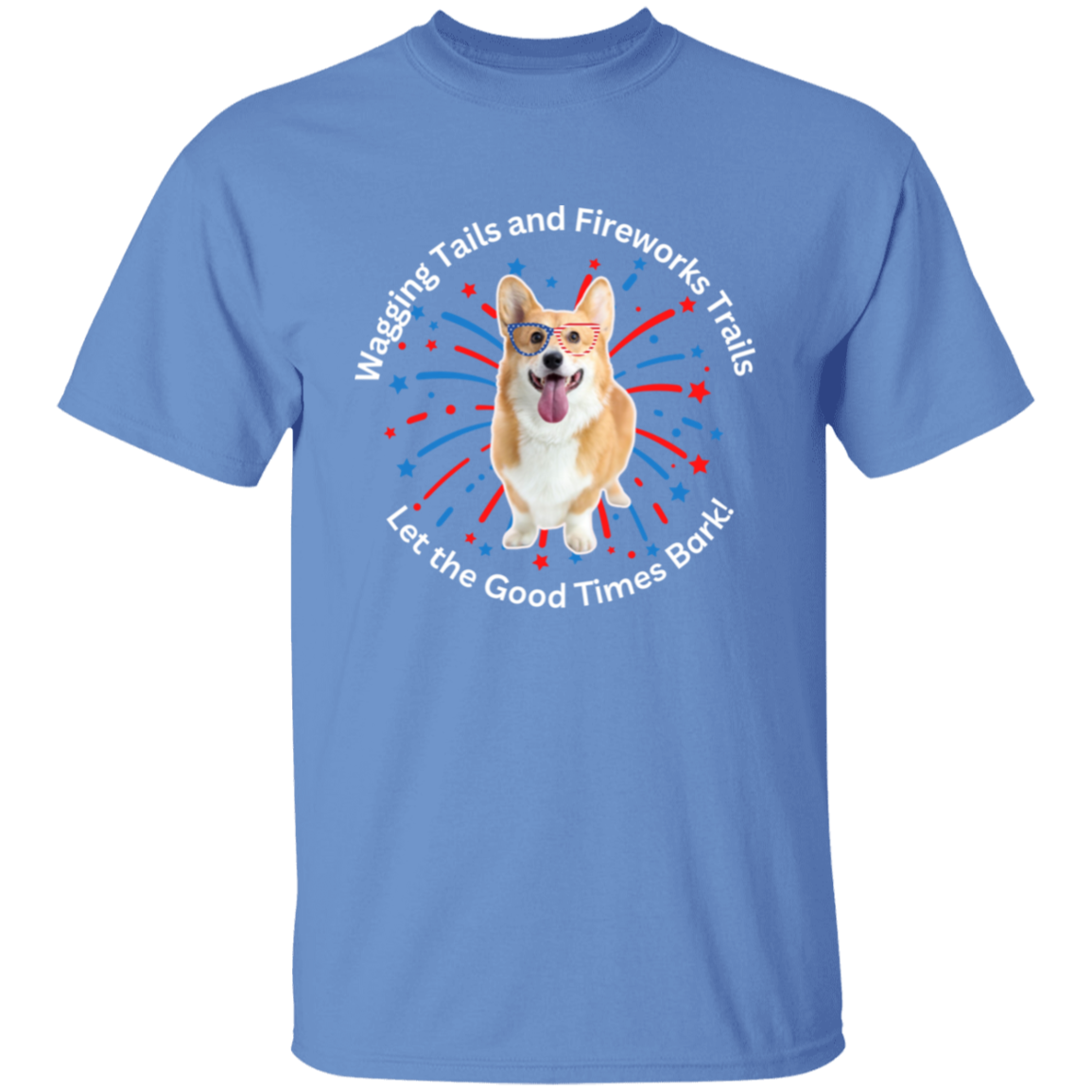 Wagging Tails and Fireworks Trails | Corgi T-shirt