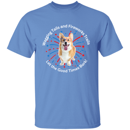 Wagging Tails and Fireworks Trails | Corgi T-shirt