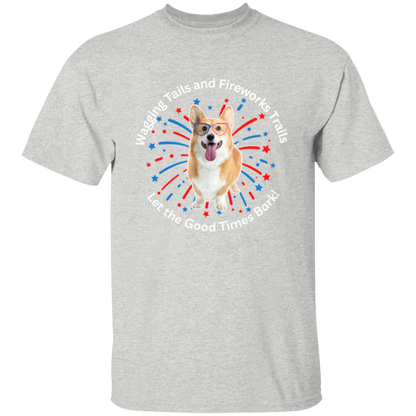 Wagging Tails and Fireworks Trails | Corgi T-shirt