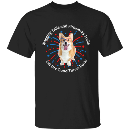 Wagging Tails and Fireworks Trails | Corgi T-shirt