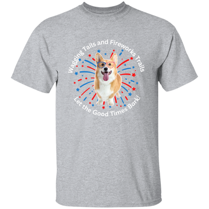 Wagging Tails and Fireworks Trails | Corgi T-shirt
