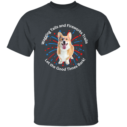 Wagging Tails and Fireworks Trails | Corgi T-shirt