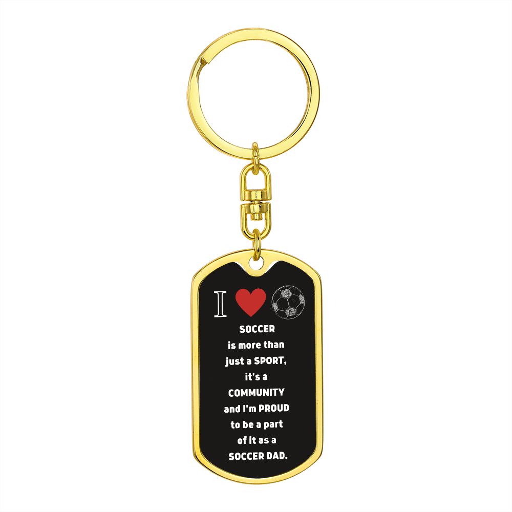 Soccer Dad | Graphic Dog Tag Keychain | Black