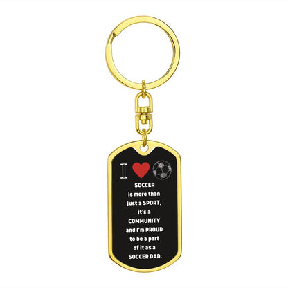 Soccer Dad | Graphic Dog Tag Keychain | Black