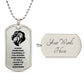 Keep Pushing yourself | Lion | Dog Tag