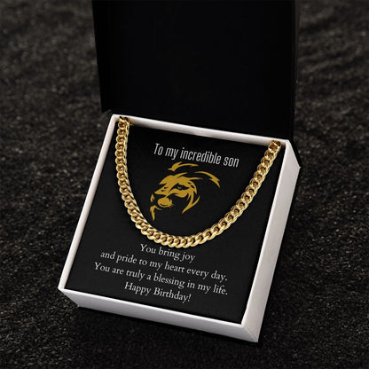 To My Incredible Son | Cuban Link Chain