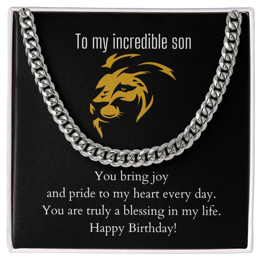 To My Incredible Son | Cuban Link Chain