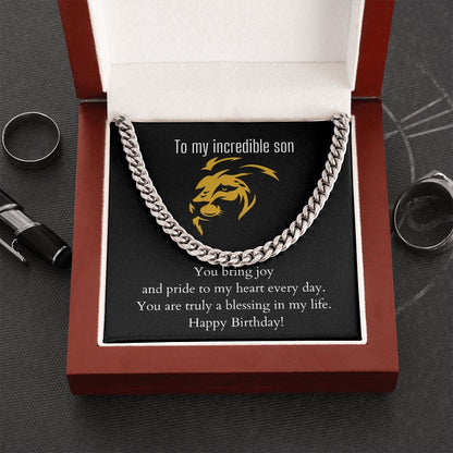 To My Incredible Son | Cuban Link Chain