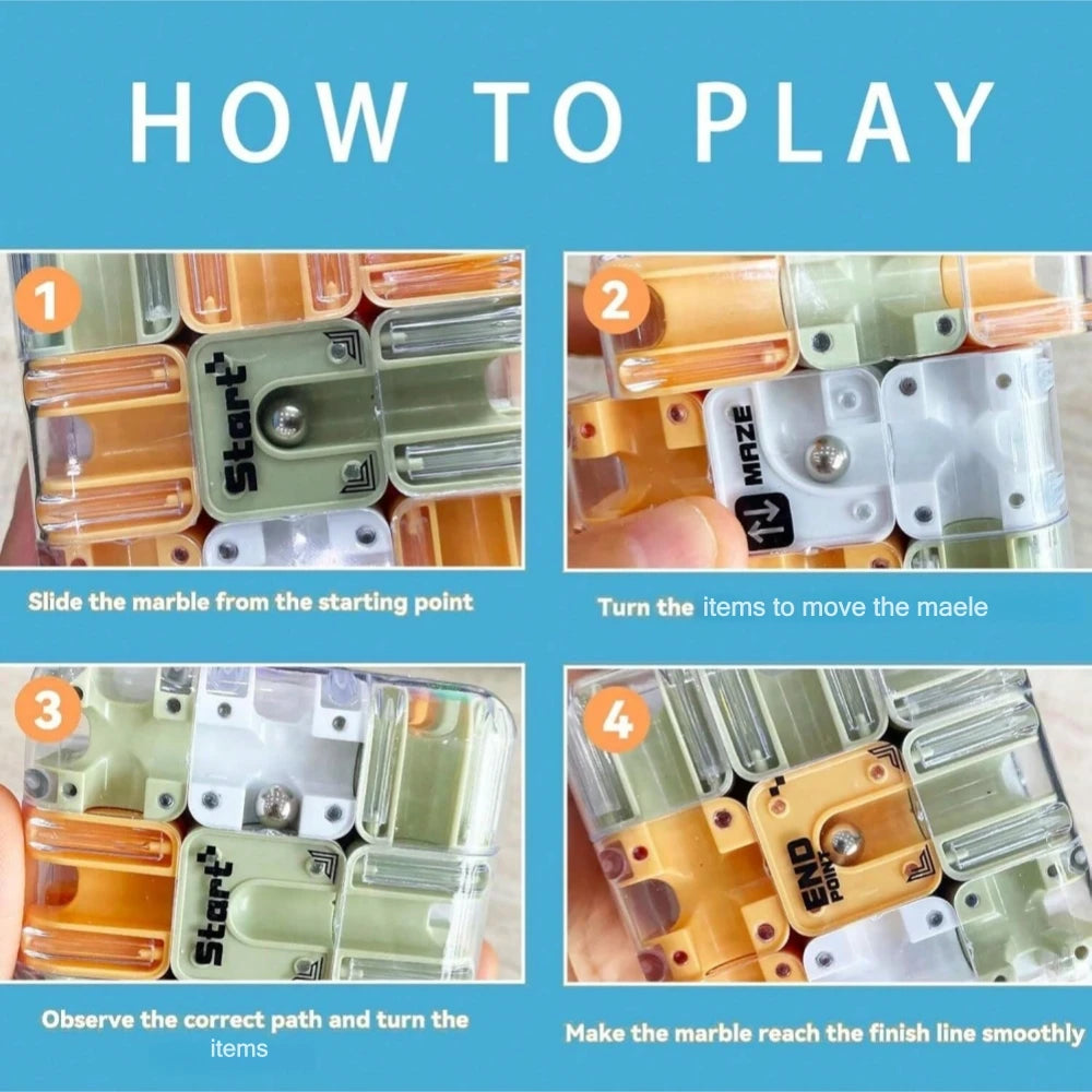 Magnetic Maze Cube Rolling Challenge