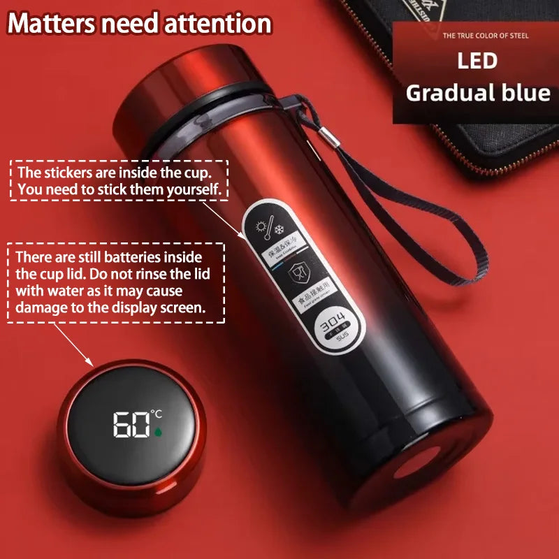 ThermoMate LED Stainless Travel Thermos Bottle